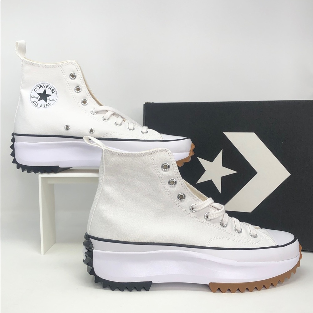 Converse Run Star Hike Hi White Black Gum Unisex Hiking Sneakers - Size 6.5